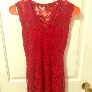 Red xs mini dress lace